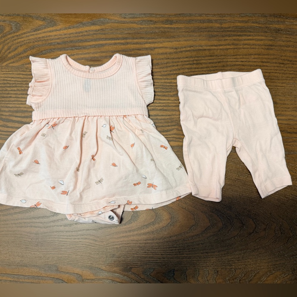 Carter's Pink Baby Dress and Leggings Set